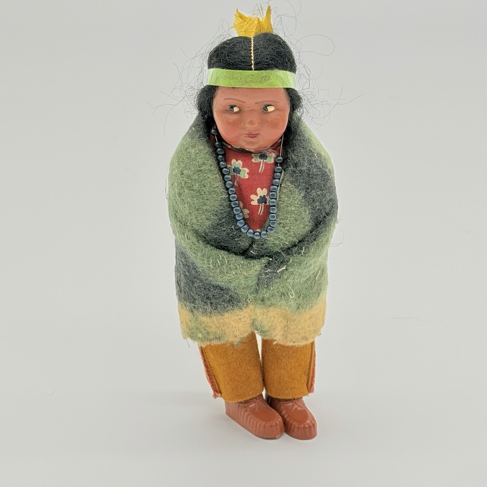Vintage Skookum Bully Good Indian Doll 7" Native American Souvenir Doll